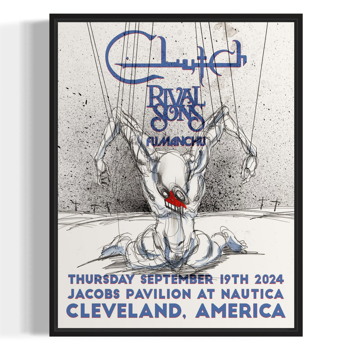 Derek Hess | Concert Art | Clutch Cleveland 2024 Poster #1