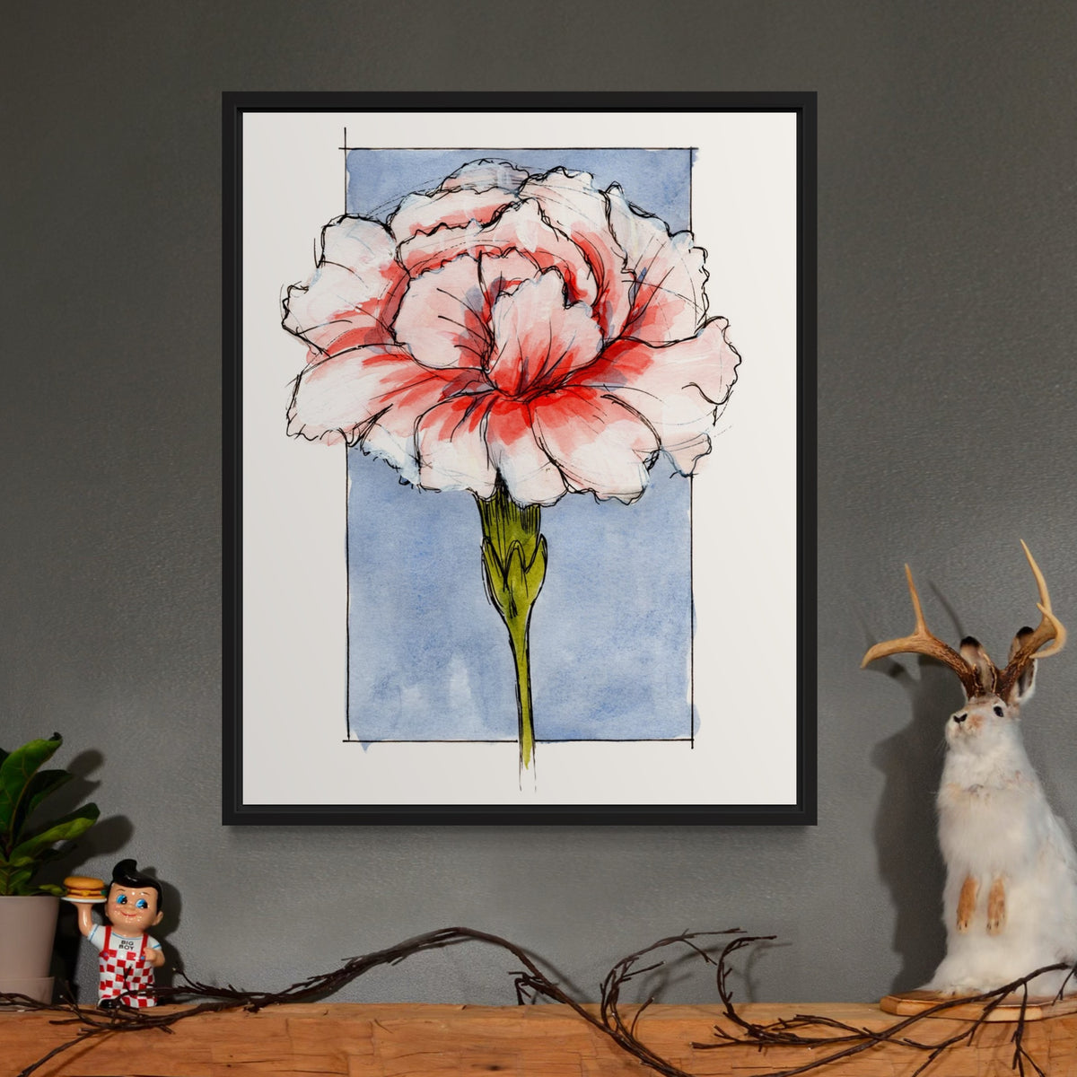 Derek Hess | Limited Edition | Flowers | Carnation January Print