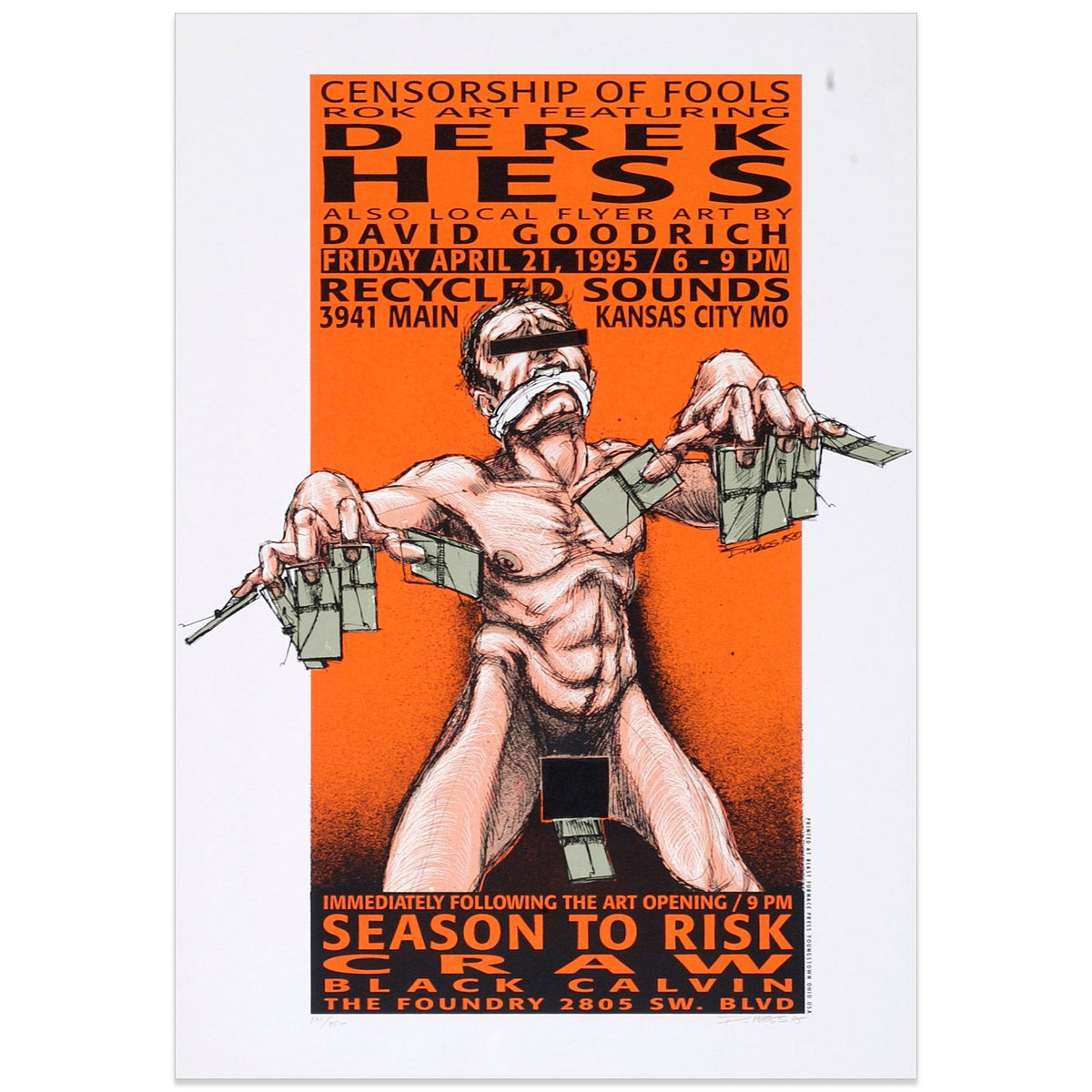 Censorship Of Fools Kansas City Art Show Poster by Derek Hess