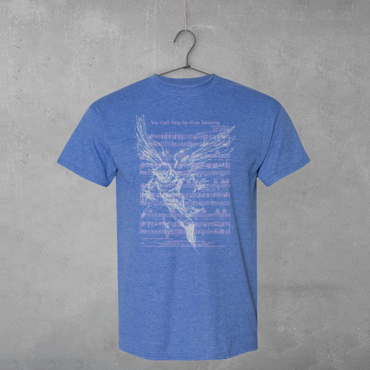 Falling Feather Heather Royal T-Shirt – Derek Hess