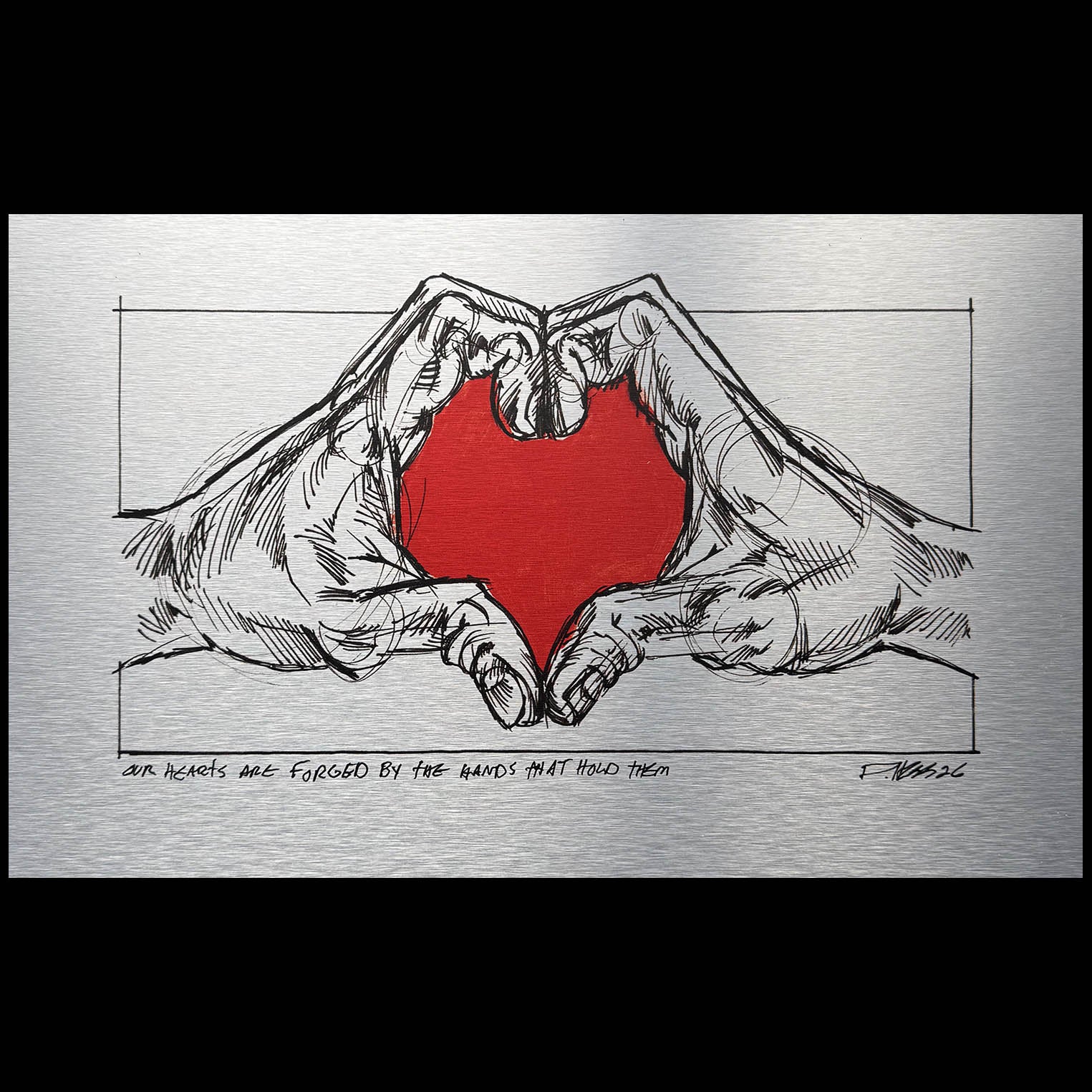 10万円です。hart「絵画」 Derek Hess | Greatest Hits | Our Hearts Are Forged by the Hands