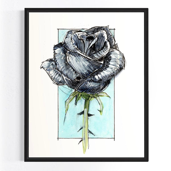 BlackRosePrintFramedSQUARE_27b