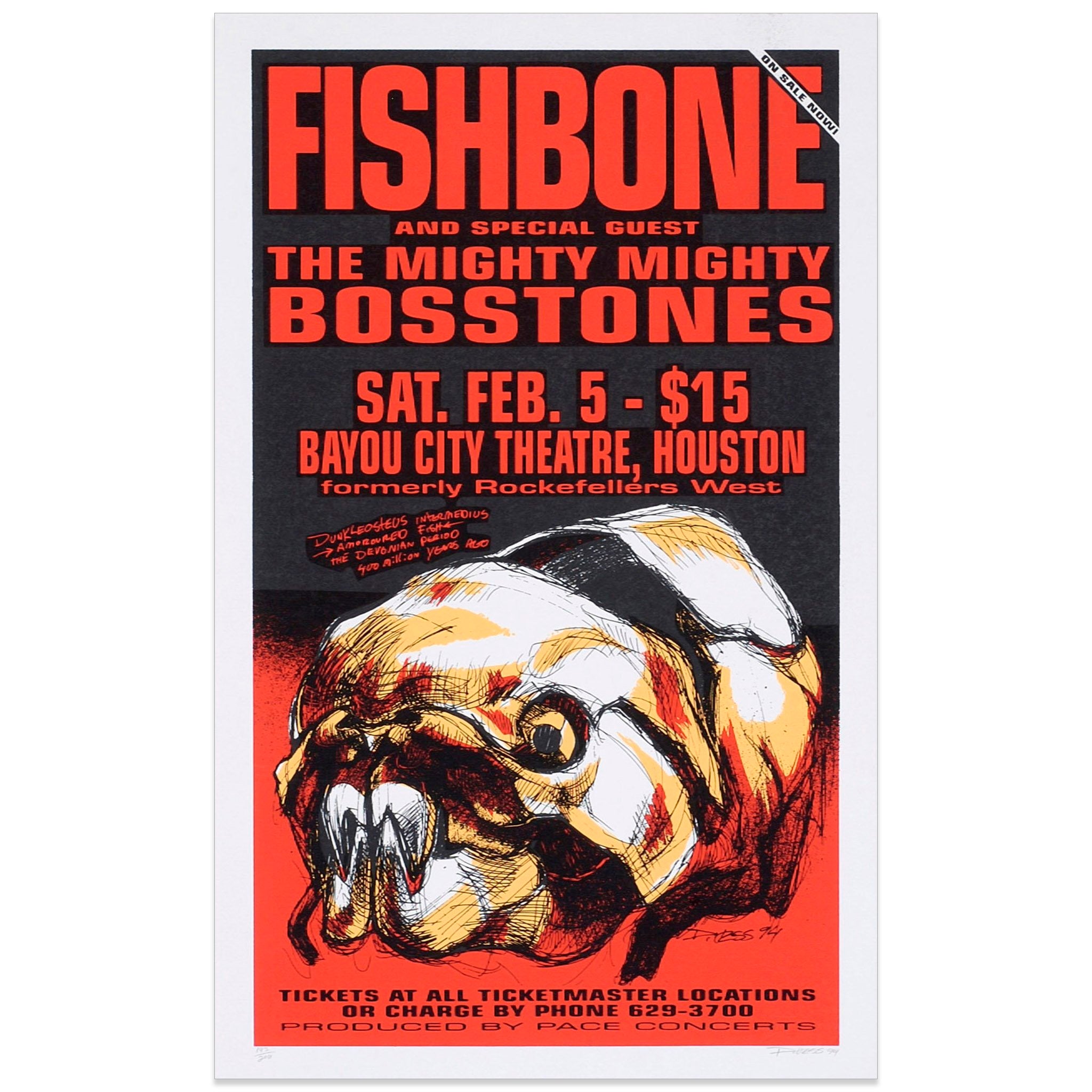 Fishbone w/ The Mighty Mighty Boston's Poster by Derek Hess