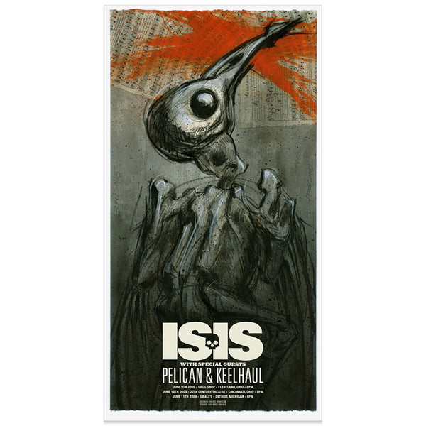 Derek Hess | Concert Art | Isis Poster With Pelican & Keelhaul Poster